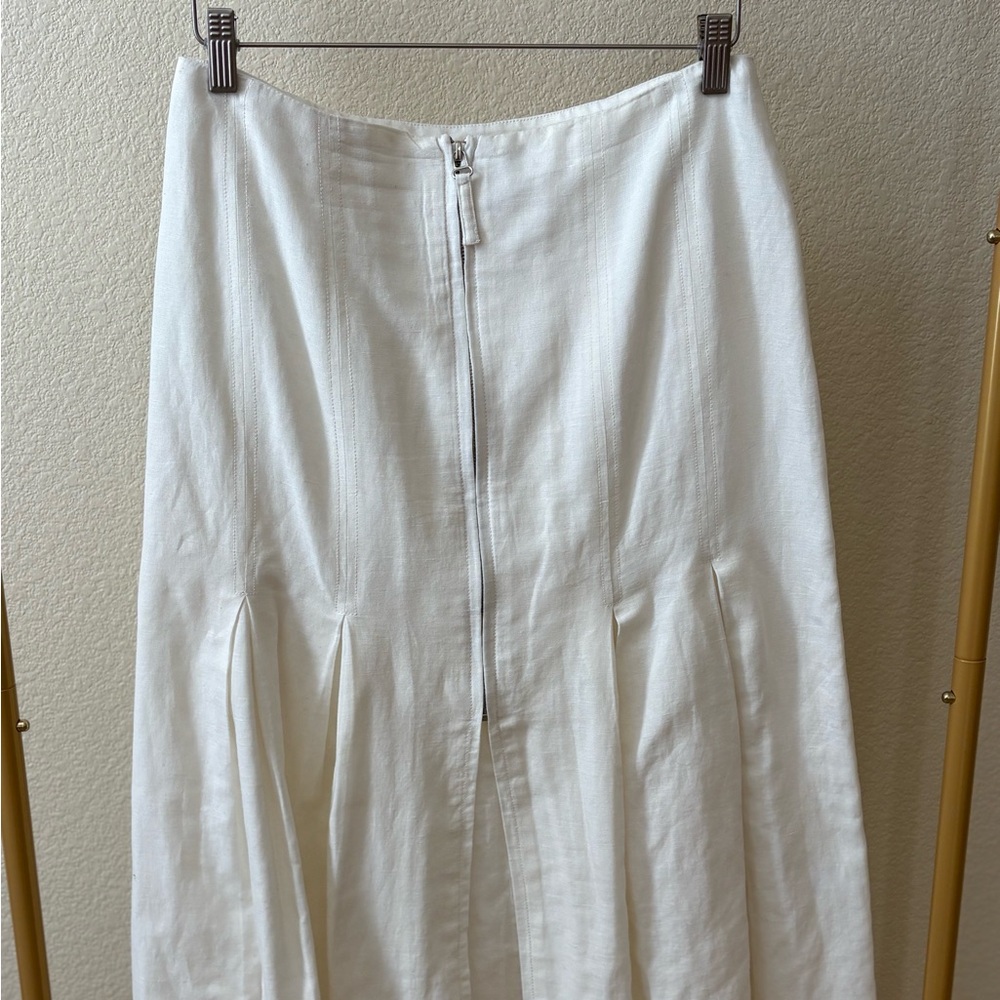 Sea New York White Midi Skirt with Front Zip
